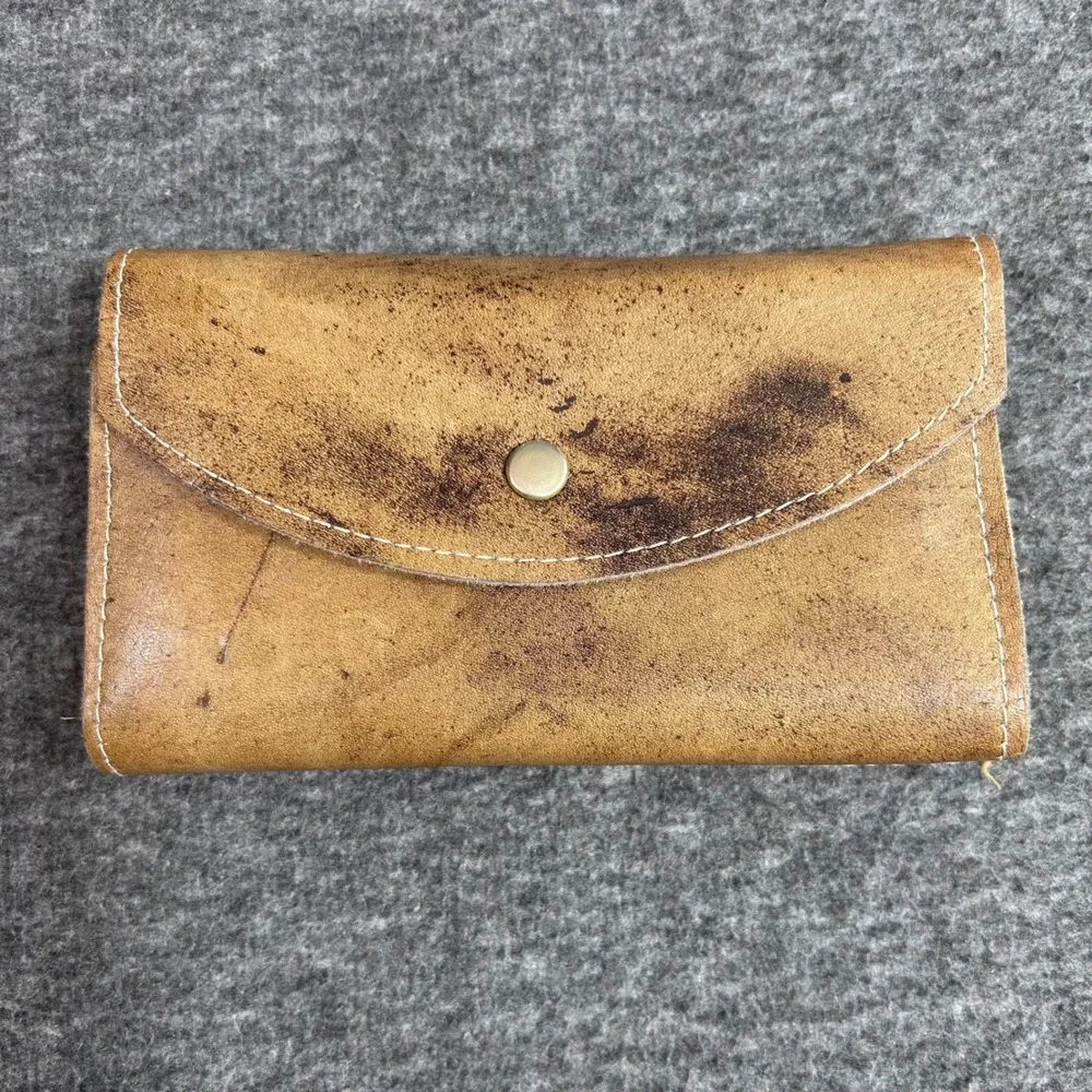 Creative House Richardson TX Vintage Leather Trifold Wallet Top Grain Cowhide
